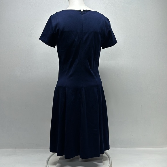 Diane Von Furstenberg DVF Meg Mini Dress Knit Fit And Flare Navy Blue Size 6 - Picture 4 of 10